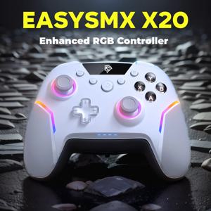 EasySMX X20 무선 게임패드 향상된 컨트롤러, 홀 마이크로 트리거 조이스틱, RGB 효과, PC, NS, TV, 전화, 노트북과 호환