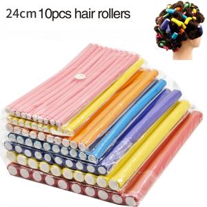 10pcs 유연한 헤어 컬링로드 헤어 컬러 메이커 소프트 폼 벤디 트위스트 컬 플렉시 롤러 스타일링 도구 헤어 롤러 열 없음