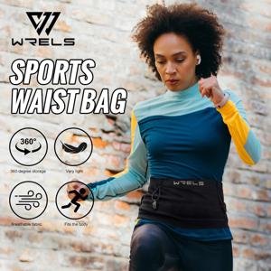 WRELS 짠 탄성 스포츠 허리 가방 팩 벨트 수화 허리 팩 야외 후행 실행을위한 초경량 허리 가방 전화 홀더