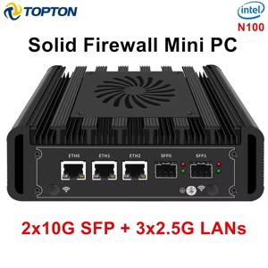 Topton 솔리드 방화벽 미니 PC 2x10G SFP+ 3x2.5G Lans Intel i3 N305 N150 N100 DDR5 NVMe Proxmox pfSense OPNsense 홈 서버 호스트