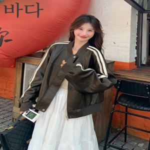 여성용 가죽 재킷 여성용 캠브리지 가죽 재킷 캐주얼 카페 색상 아메리칸 스타일 가죽 재킷 가죽 코트 가죽 재킷