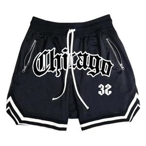 시카고 농구 반바지 남성 캐주얼 스포츠 반바지 통기성 달리기 훈련 5 포인트 PantsMesh 피트니스 짧은 바지