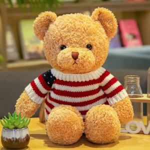 점퍼 테디 베어 플러시 장난감 곰 여자 친구 발렌타인 데이 어린이 날 연례 회의 스웨터 테디 베어 인형