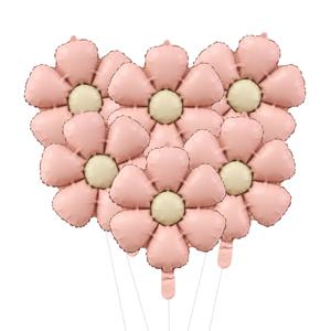 6pcs 50.5x40cm 매트 핑크 캔디 데이지 풍선 알루미늄 호일 풍선 소녀 베이비 샤워 생일 파티 웨딩 장식