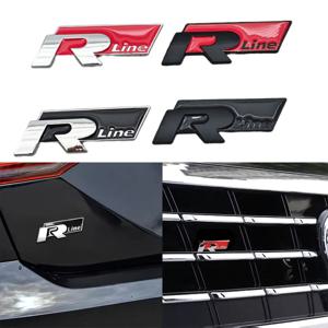3d 금속 Rline 로고 R 라인 엠블럼 자동차 앞 그릴 배지 후면 트렁크 스티커 VW 골프 7 5 6 4 Passat B6 Mk4 Tiguan Mk7 Touareg