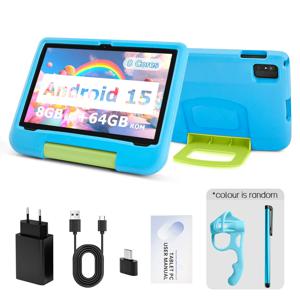 ANRY 10.1 인치 태블릿 PC, 안드로이드 15, 8GB(4 + 4 확장) RAM, 64GB ROM, HD 디스플레이, IPS 듀얼 카메라, 5G 와이파이 6, 어린이 선물