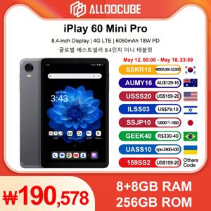 ALLDOCUBE iPlay 60 Mini Pro 8.4인치 태블릿 Android 14 헬리오 G99 8+8GB RAM 256GB ROM 512GB 확장 가능 와이드바인 L1 FHD 1920x1200 디스플레이 6050mAh 5MP/13MP 카메라 4G LTE 블루투스 5.2 태블릿 PC ALLDOCUBE iPlay60 miniPro 글로벌버전 8.4인치 IPS디스플레이 LTE G99