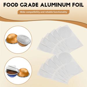 A65I 100PCS 62MM 일회용 커피 캡슐 씰 포일 크림 폼 커피 필터 뚜껑 스티커 Nespresso Vertuo