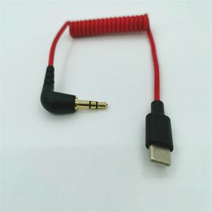 RODE Wireless Go II용 AA91 USB C - 3.5mm 케이블, 코일 직각 TRS Male DAC AUX 어댑터 오디오 코드