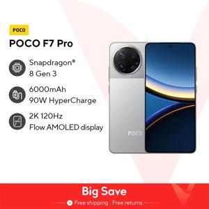 포코 F7 프로 글로벌 버전 스마트폰, NFC 스냅드래곤®AMOLED 디스플레이 하이퍼차지 5G, 8 세대 3, 6000mAh, 6.67 인치, 2K, 90W