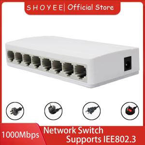 8 포트 기가비트 이더넷 스위치10/100/1000Mbps 데스크탑 네트워크 스위치, 플러그 앤 플레이, 자동 MDI/MDIX, 홈 오피스용 RJ45 LAN 허브