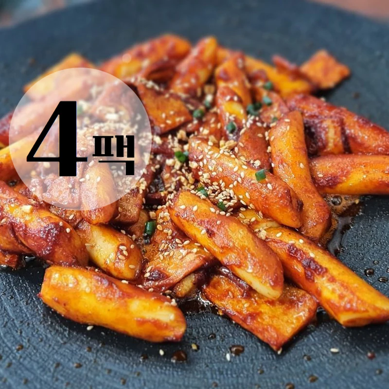 [4팩_친구들 기름떡볶이 2인분] 쌀떡 어묵 기름소스