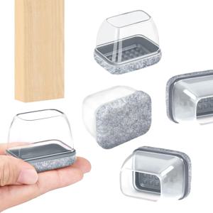 8pcs 직사각형 의자 발 커버 대각선 다리 바닥 보호기 실리콘 가구 테이블 피트 의자 테이블 보호 소음 없음