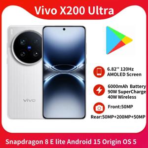중국 버전 VIVO X200 Ultra Original Snapdragon 8 Elite 6.82인치 AMOLED 50MP 6000mAh 90W SuperVOOC 40W 무선 ​​충전 NFC