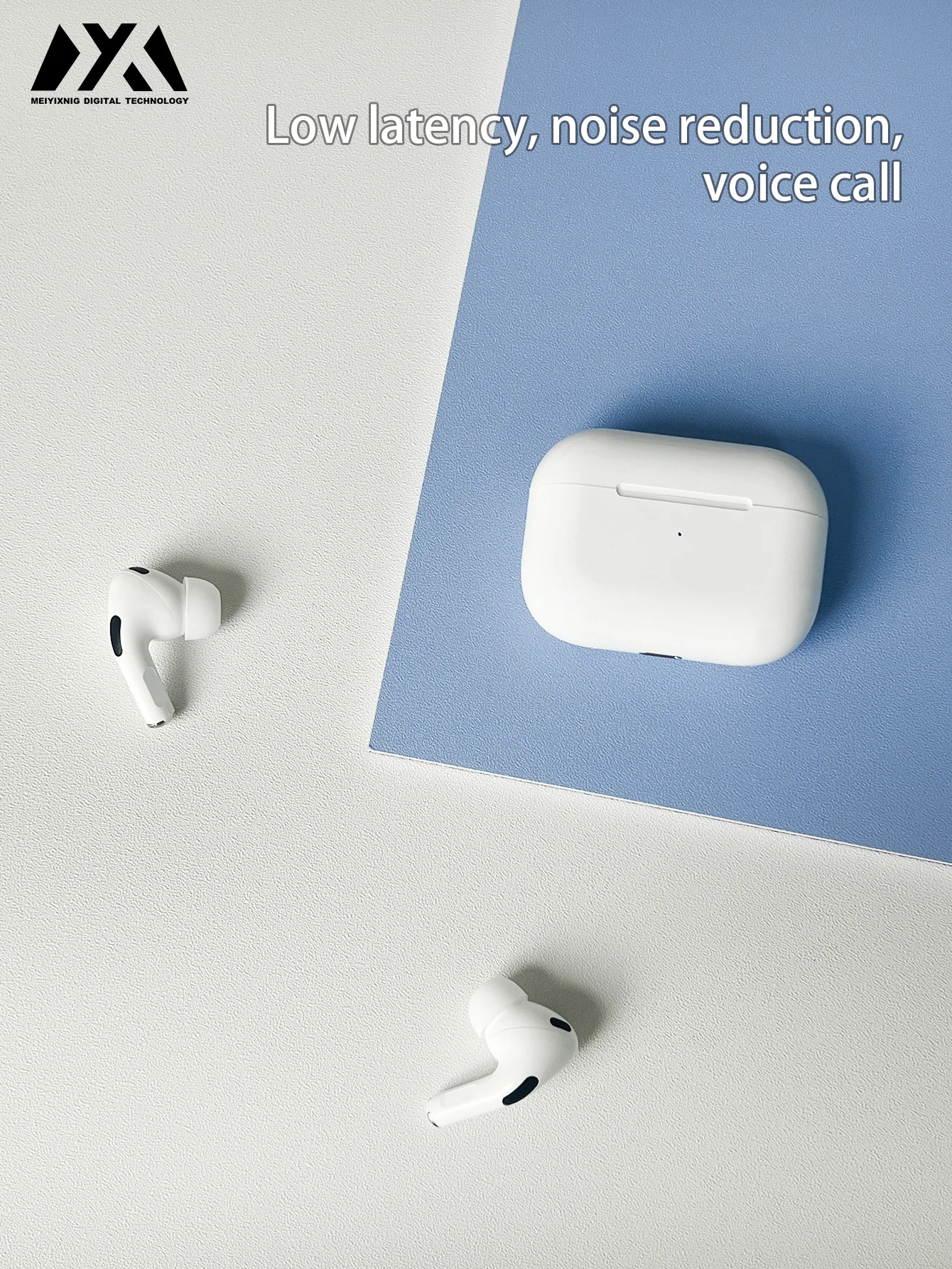 AT2-In-ear 무선 Bluetooth 헤드폰, 스테레오 소음 감소, Bluetooth 5.30 버전 고화질 음악 긴 배터리 수명