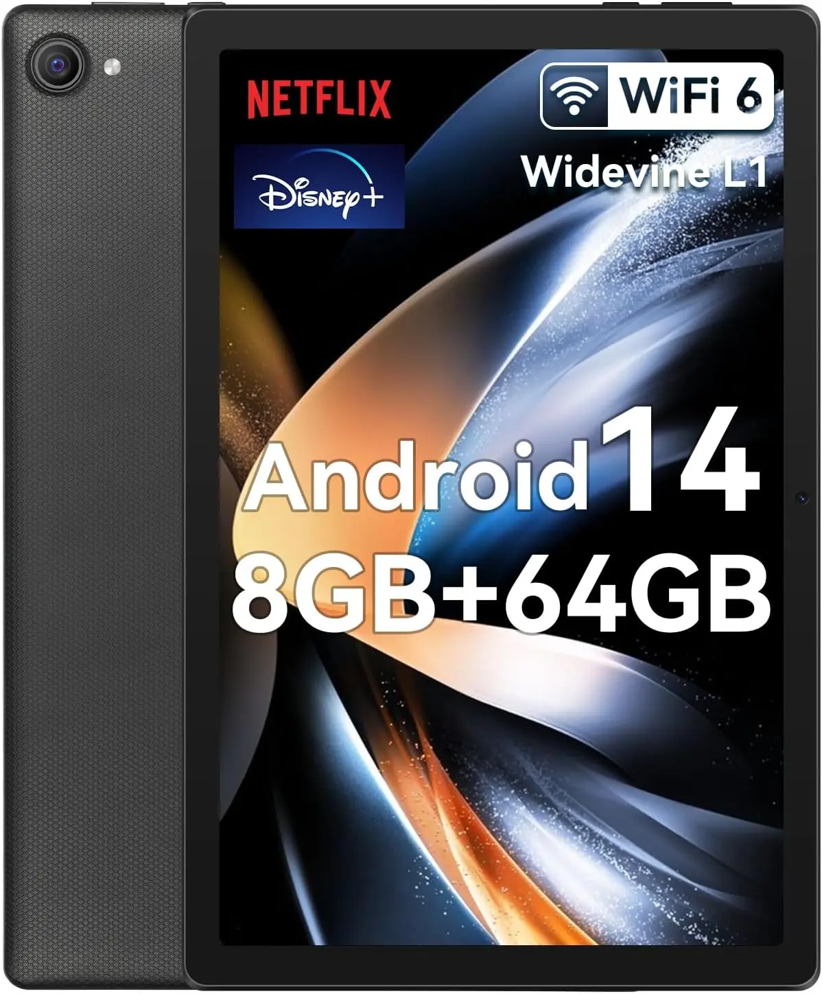 URAO 10인치 태블릿 안드로이드 14 8GB(3+5 확장) RAM 64GB ROM 1TB 확장 1280x800 IPS 스크린 5000MAH 배터리 듀얼 카메라 WiFi 6