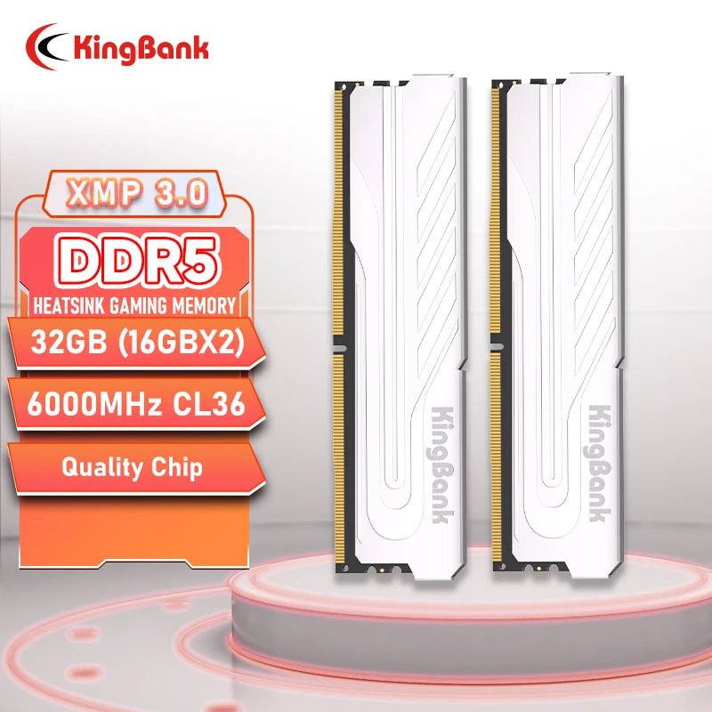 킹뱅크 신제품 DDR5 RAM 32GB 키트 (2x16GB) 6000MHz 오버클로킹 데스크탑 게이밍 메모리, 인텔 XMP 3.0 & AMD Expo 호환
