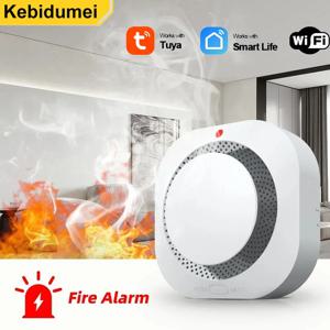 Tuya WiFi 연기 경보 85dB 가청 경보 감지 화재 예방 연기 감지기 센서 홈 오피스 용 스마트 라이프 소방관 ,Tuya WiFi Smoke Alarm 85dB Audible Alarm Detection Fire Protection Smoke Detector Sensor Smart Life Firefighter for Home Office