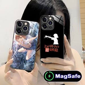사이언티픽 레일건 미사카 미코토 아이폰 16 15 14 13 12 11 Pro Max Plus Mini MagSafe 무선 충전 유리 케이스