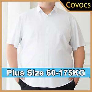 남성 반팔 셔츠 여름 플러스 사이즈 L-10XL 티셔츠 비즈니스 정장 이너 셔츠 드레이프 탄성 한국 스타일 탑 캐주얼웨어