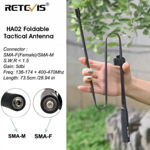 Retevis HA02 접이식 전술 안테나 Quansheng UV K5 UV K6 UV K58 용 Baofeng UV 5R BF888S 용 SMA-F/M 워키 토키 안테나