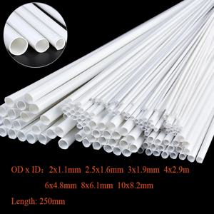 5/10/25/50pcs 흰색 ABS 원형 플라스틱 파이프 튜브 중공 파이프 OD 2/2.5/3/4/6/8mm x 길이 250mm