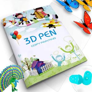 3D 인쇄 펜 그리기 책 재사용 가능한 다채로운 22/40 패턴 3D 펜 아이 선물을위한 두꺼운 종이 지우기 플레이트 그림 템플릿