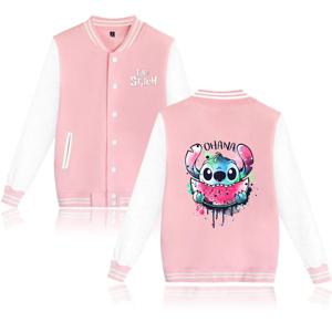 Lilo Stitch 야구 재킷 남성 여성 힙합 하라주쿠 재킷 streetwear 키즈 소년 소녀 느슨한 대학 코트