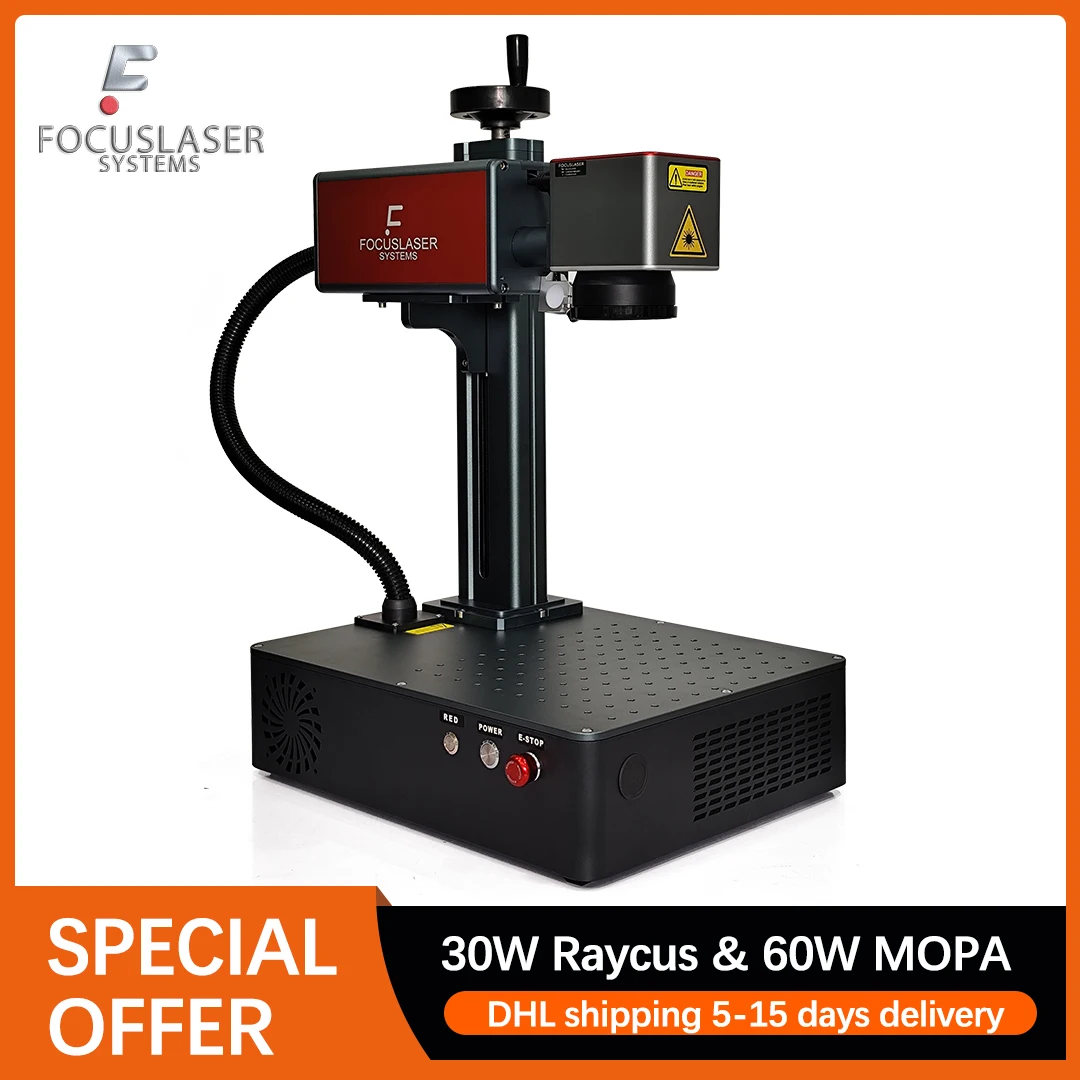 Raycus 60W Jpt Mopa M7 파이버 레이저 마킹 머신, 조각 금속 스테인레스 스틸 컵, 금 보석 절단, 30W
