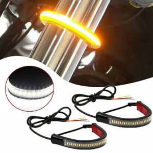 1Pc 12V LED 오토바이 회전 신호등 및 DRL 앰버 화이트 모토 성 노출증 링 포크 스트립 램프 깜박임 깜박이 유니버설