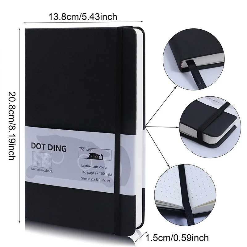 A5 점선 노트 100 GSM 160 저널 노트 및 저널 학교 용품 문구