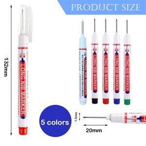 5 색 깊은 구멍 긴 펜촉 머리 금속 천공 펜에 대 한 유성 영구 아트 마커 방수 욕실 목공 20mm