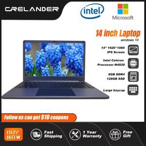 CRELANDER 14형 노트북Intel Celeron N4020 IPS 화면 8GB RAM 128GB SSD Windows 11 노트북 5G Wi-Fi 미니 PC 노트북