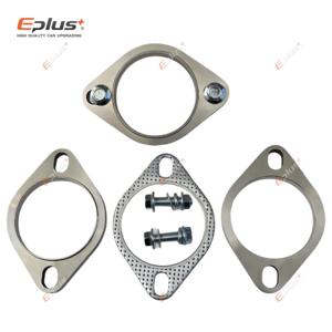 Eplus 범용 오토바이 배기관 머플러 플랜지 조인트 키트 2 구멍 304 스테인레스 스틸 여러 크기 자동차 액세서리