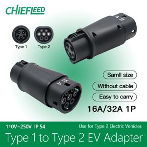 Chiefleed 7.2KW 유형 1 - 유형 2 EV 충전기 남성 - 여성 SAEJ1772 - IEC 62196-2 EV 충전기 변환기 어댑터 16A 32A
