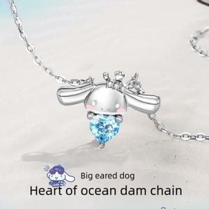 Cinnamoroll 목걸이 가을, 겨울 스털링 실버 라이트 럭셔리 작은 쇄골 체인 소녀 HelloKittys 액세서리 Sanrios