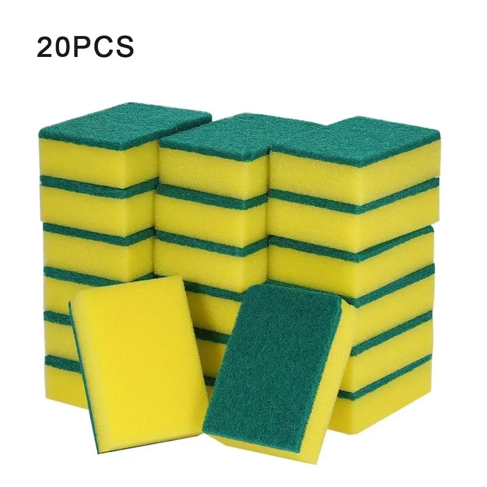 20Pcs 식기 세척 주방 나노 에머리 매직 클린 문지름 냄비 녹 초점 얼룩 스폰지 제거 키트 청소 브러시 ​​스폰지