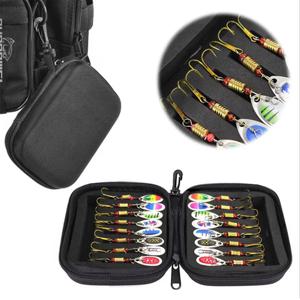 WEIHE-금속 스푼 낚시 미끼, 워블러 스피너 미끼, 스팽글 미끼, 깃털 페스카 콤보, 3.7g, 16Pcs