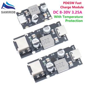1 조각 QC4.0 QC3.0 Type-C USB PD65W 고속 충전 어댑터 모듈 Huawei SCP/FCP Apple PD 용 DC8-32V 3.25A 65W 스텝 다운 모듈