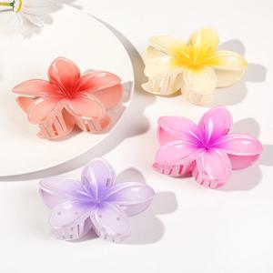 4Pcs 두꺼운 머리카락을위한 귀여운 꽃 바나나 머리 발톱 클립, 강한 홀드 미끄럼 방지, 하와이, 여성용 헤어 액세서리 소녀 휴일 선물
