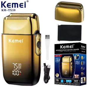 Kemei TX10 전기 면도기 머리 충전식 얼굴 및 수염 호일 면도기 남성용 대머리 면도기 남성용 기계 이발사