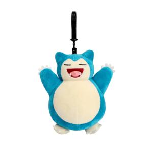 정품 동물 시리즈 피카추 Snorlax Kawaii 플러시 장난감 귀여운 펜던트 열쇠 고리 키 체인 아이 소년을위한 생일 파티 선물
