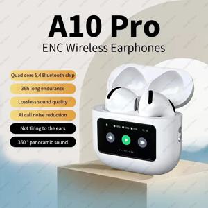 A10 Pro ANC 무선 Bluetooth 5.3 이어폰 앱 소음 제거 통화 헤드폰 방수 스포츠 게임 터치 스크린 헤드셋