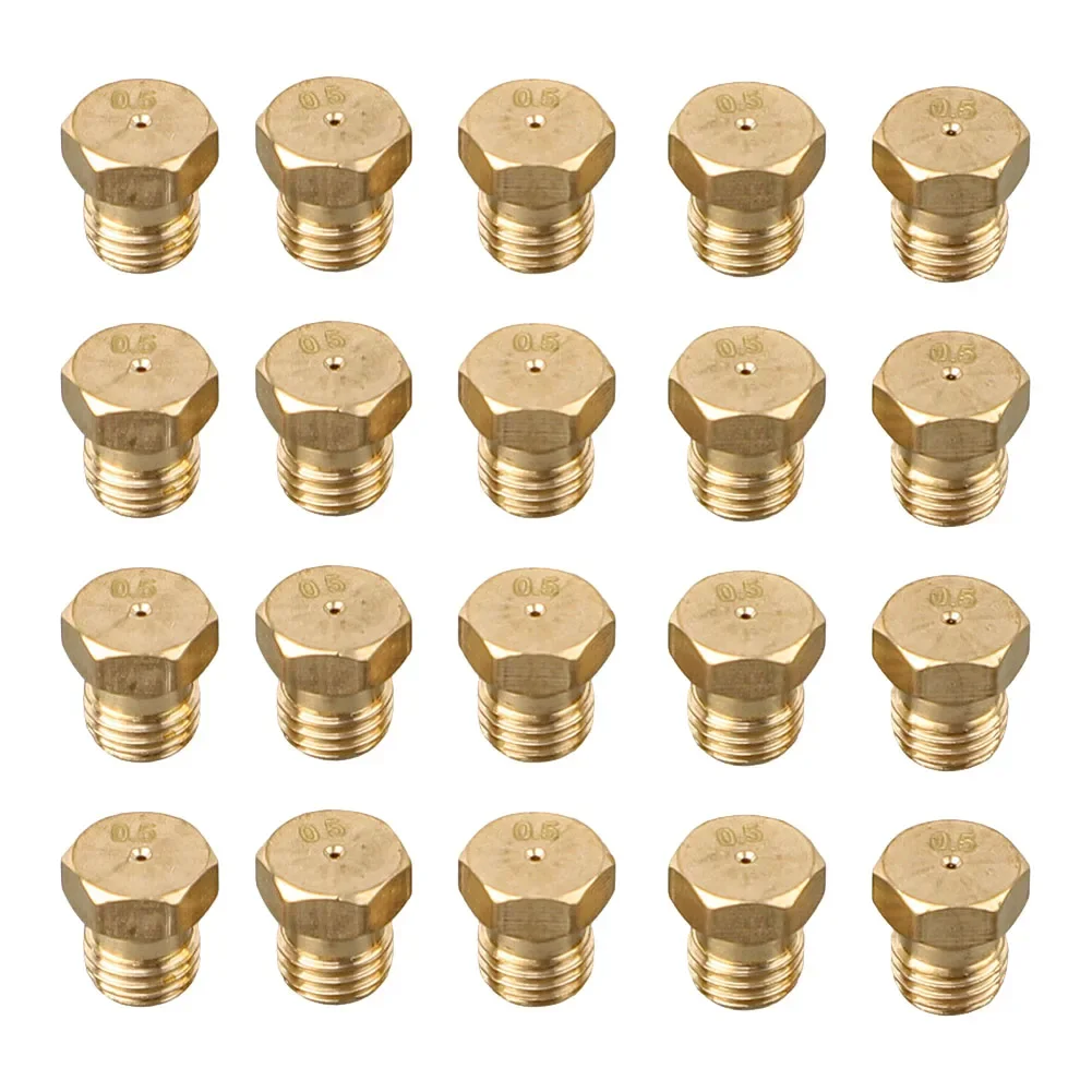 20pcs 버너 노즐 0.5mm 프로판 버너 오리피스 키트 LPG 버너 노즐 용 프로판 가스 변환 키트 야외 요리 예비 부품