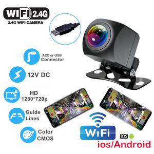 자동차 후면보기 카메라 와이파이 HD 170 학위 후면보기 카메라 무선 방수 와이파이 백업 카메라 12V 24V 안드로이드 Ios