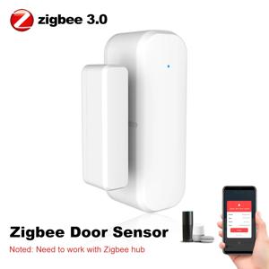 Zigbee3.0 스마트 도어 및 창 센서 자기 보안 경보 기록 Alexa Google Assistant 용 원격 모니터 컨트롤러