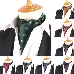 자카드 꽃 페이즐리 캐슈 넥타이 결혼식 정장 넥타이 Ascot Scrunch 자기 영국 신사 폴리 에스터 넥타이 남성용 럭셔리
