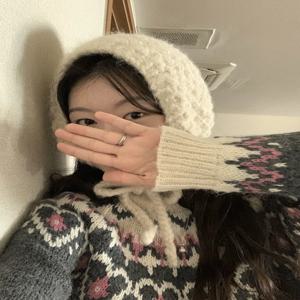 따뜻한 니트 귀덮개, 사이클링용 귀걸이 니트 귀패드, 귀여운 귀마개, 한국 스타일 동대문 디자인 겨울 귀마개