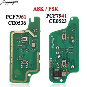 Jingyuqin 원격 키보드 푸조 107 307 407 308 408 607 시트로엥 C2 C3 C4 C5 ASK/FSK CE0523/0536, ID46 PCF7941/7961 433MHZ
