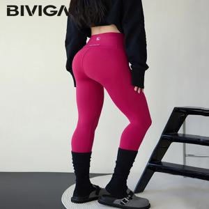 BIVIGAOS 2025 봄 여름 새로운 매화 레드 3D 알몸 느낌 상어 가죽 레깅스 여성 슬림 섹시한 스포츠 요가 피트니스 레깅스를 밀어